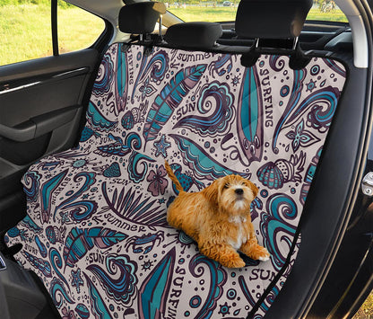 Summer Surfing Pattern Print Pet Car Back Seat Cover