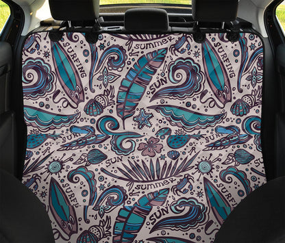 Summer Surfing Pattern Print Pet Car Back Seat Cover