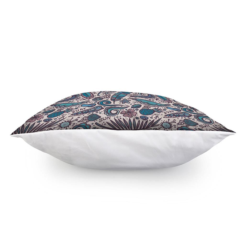 Summer Surfing Pattern Print Pillow Cover