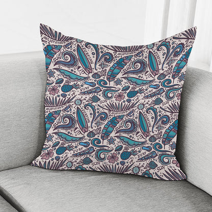 Summer Surfing Pattern Print Pillow Cover