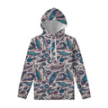 Summer Surfing Pattern Print Pullover Hoodie