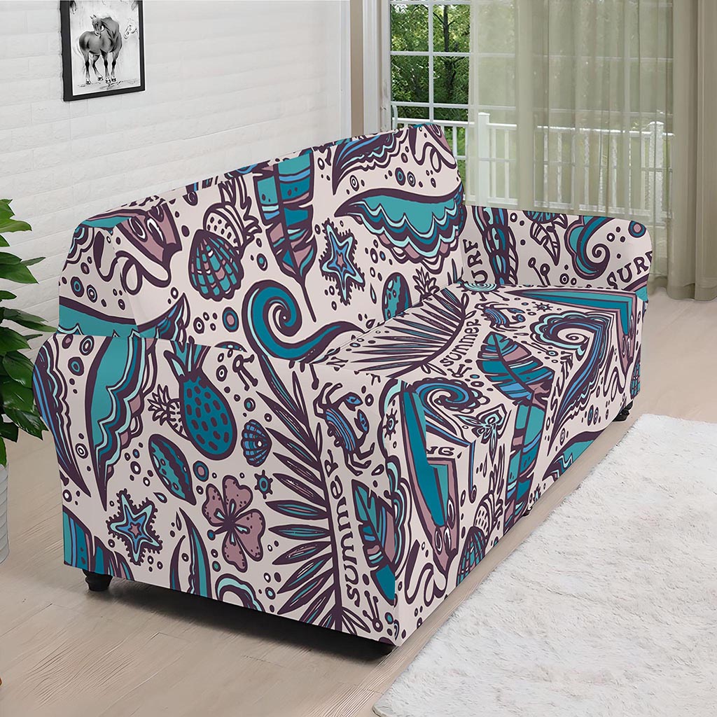 Summer Surfing Pattern Print Sofa Cover