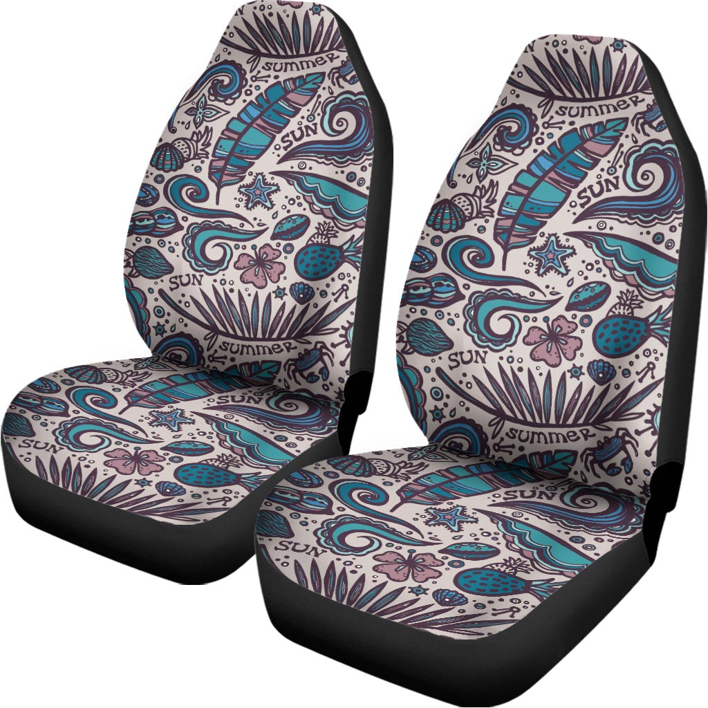 Summer Surfing Pattern Print Universal Fit Car Seat Covers