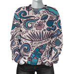 Summer Surfing Pattern Print Women's Crewneck Sweatshirt GearFrost