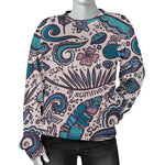 Summer Surfing Pattern Print Women's Crewneck Sweatshirt GearFrost