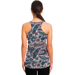 Summer Surfing Pattern Print Women's Racerback Tank Top