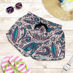 Summer Surfing Pattern Print Women's Shorts