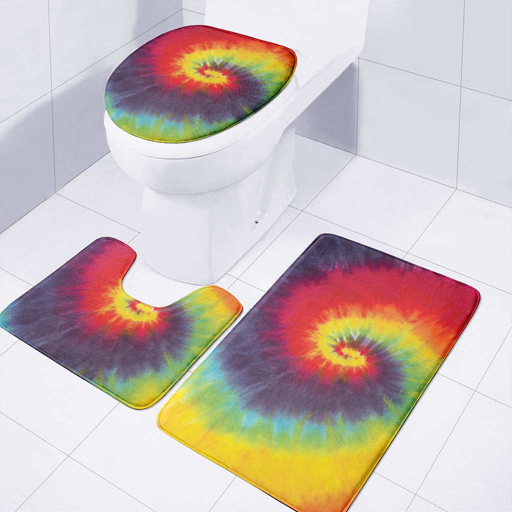 Summer Tie Dye Print 3 Piece Bath Mat Set