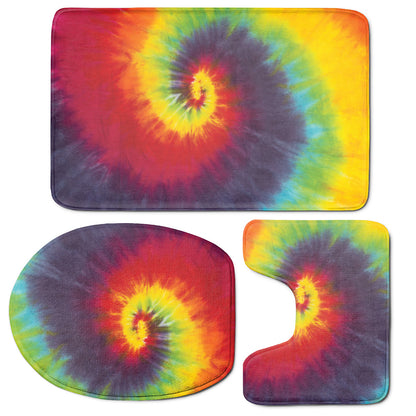 Summer Tie Dye Print 3 Piece Bath Mat Set