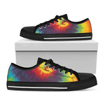 Summer Tie Dye Print Black Low Top Shoes 