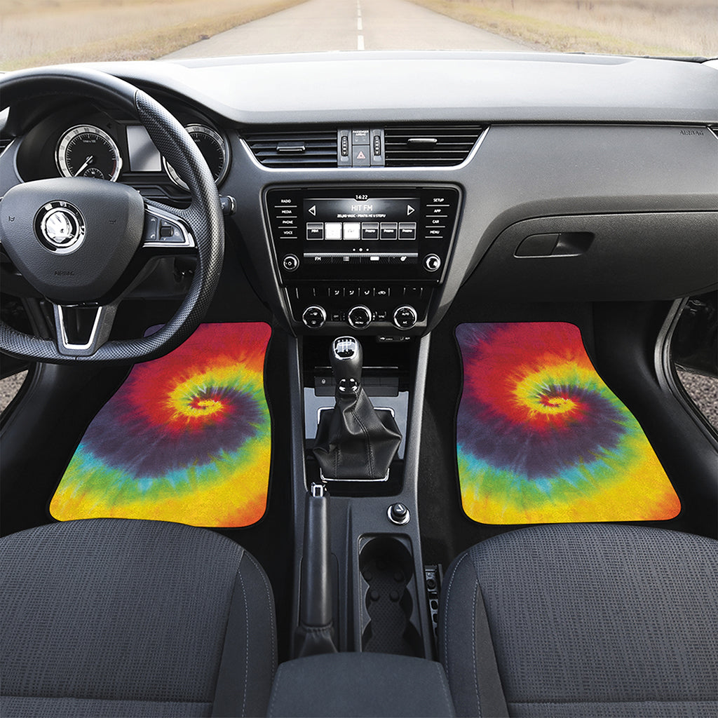 Summer Tie Dye Print Front and Back Car Floor Mats