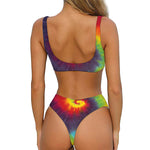 Summer Tie Dye Print Front Bow Tie Bikini