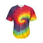 Summer Tie Dye Print Men's Baseball Jersey
