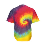 Summer Tie Dye Print Men's Baseball Jersey