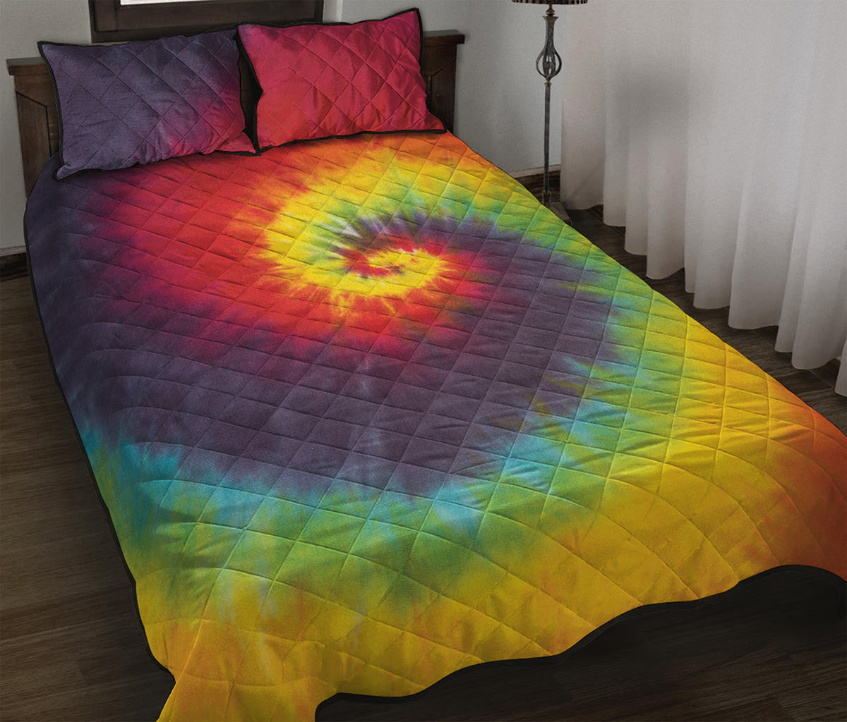 Summer Tie Dye Print Quilt Bed Set