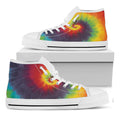 Summer Tie Dye Print White High Top Sneakers
