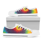 Summer Tie Dye Print White Low Top Shoes