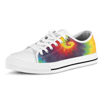 Summer Tie Dye Print White Low Top Shoes