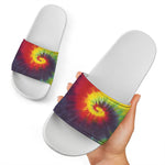 Summer Tie Dye Print White Slide Sandals