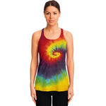 Summer Tie Dye Print Women's Racerback Tank Top