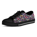 Summer Totem Pattern Print Black Low Top Shoes