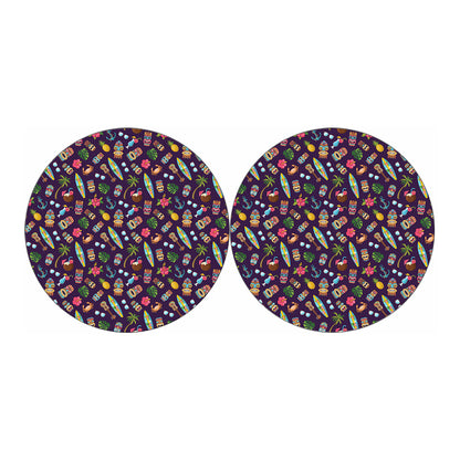 Summer Totem Pattern Print Car Coasters