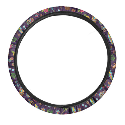 Summer Totem Pattern Print Car Steering Wheel Cover