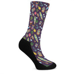 Summer Totem Pattern Print Crew Socks