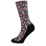 Summer Totem Pattern Print Crew Socks