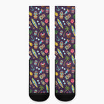 Summer Totem Pattern Print Crew Socks
