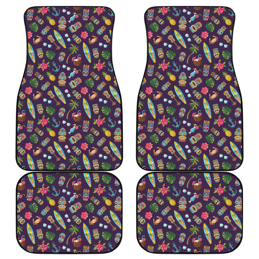 Summer Totem Pattern Print Front and Back Car Floor Mats