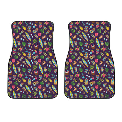 Summer Totem Pattern Print Front Car Floor Mats
