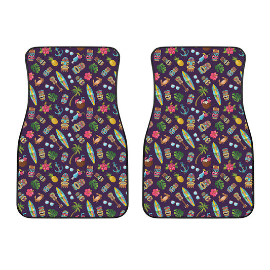 Summer Totem Pattern Print Front Car Floor Mats