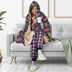 Summer Totem Pattern Print Hooded Blanket