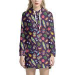 Summer Totem Pattern Print Hoodie Dress