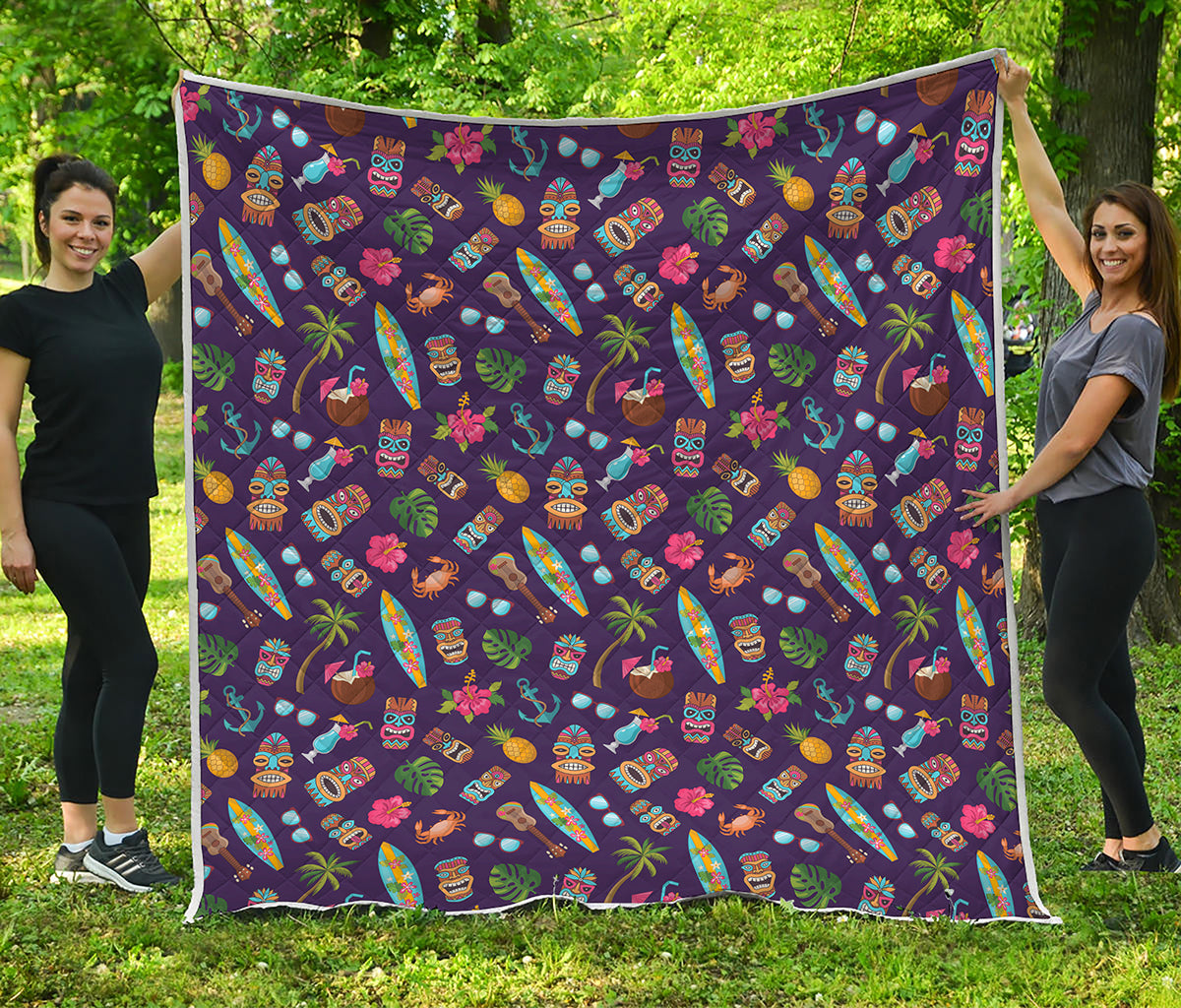 Summer Totem Pattern Print Quilt