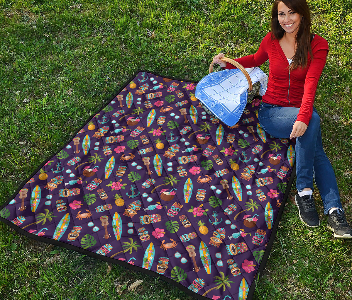 Summer Totem Pattern Print Quilt