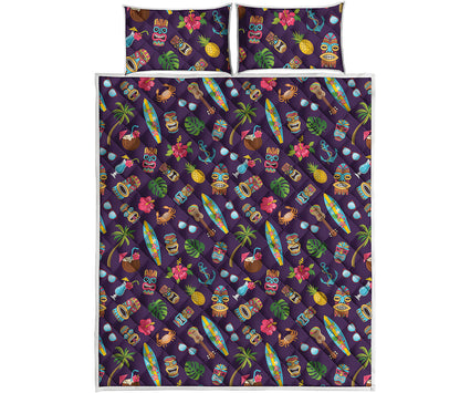 Summer Totem Pattern Print Quilt Bed Set