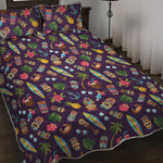 Summer Totem Pattern Print Quilt Bed Set