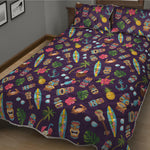 Summer Totem Pattern Print Quilt Bed Set