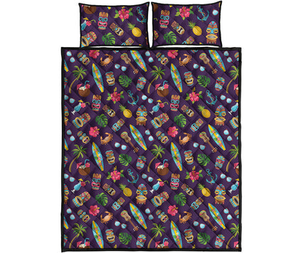 Summer Totem Pattern Print Quilt Bed Set