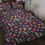 Summer Totem Pattern Print Quilt Bed Set
