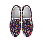 Summer Totem Pattern Print White Slip On Shoes