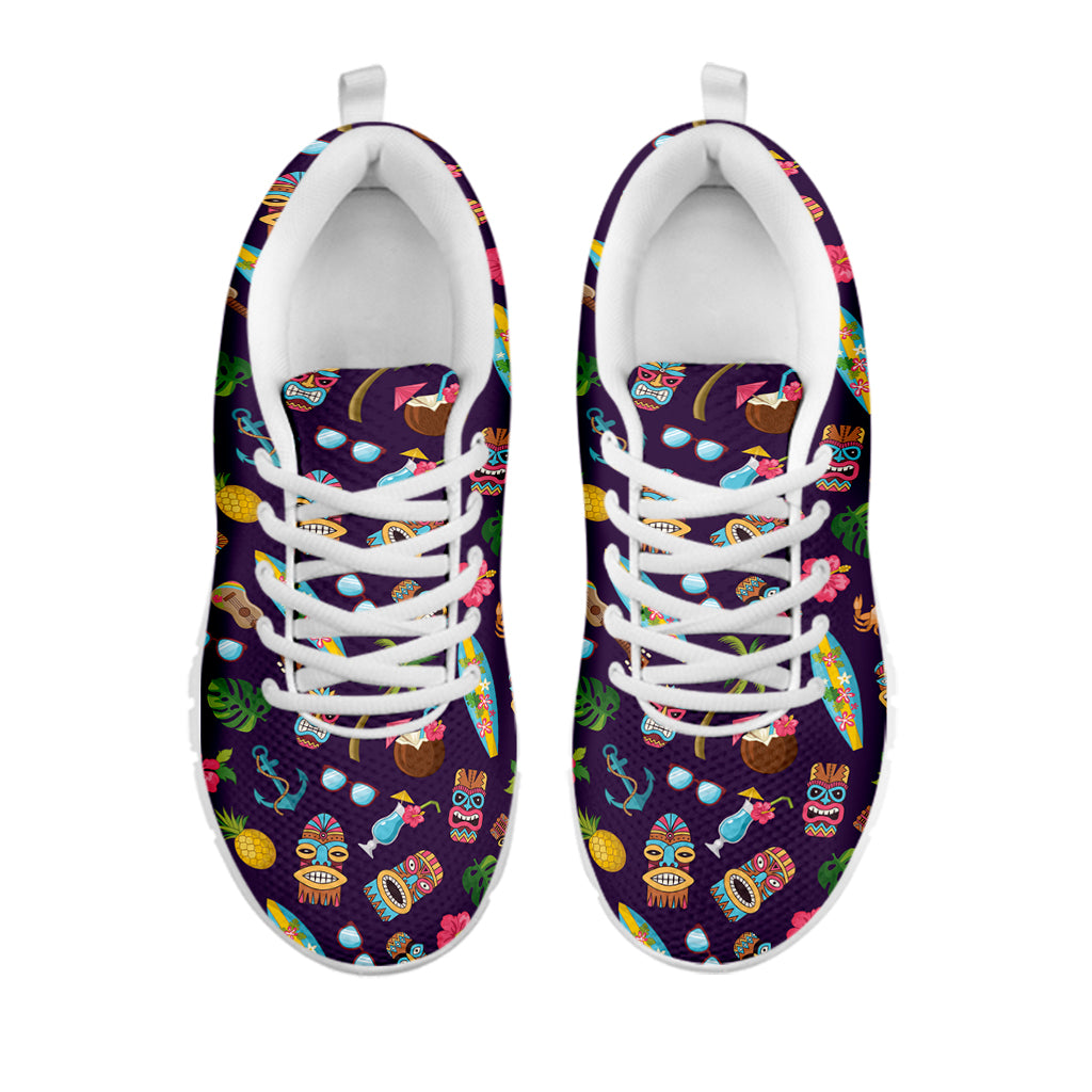 Summer Totem Pattern Print White Sneakers