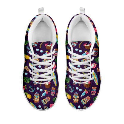Summer Totem Pattern Print White Sneakers