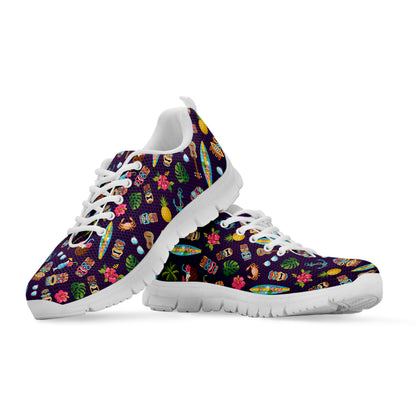 Summer Totem Pattern Print White Sneakers