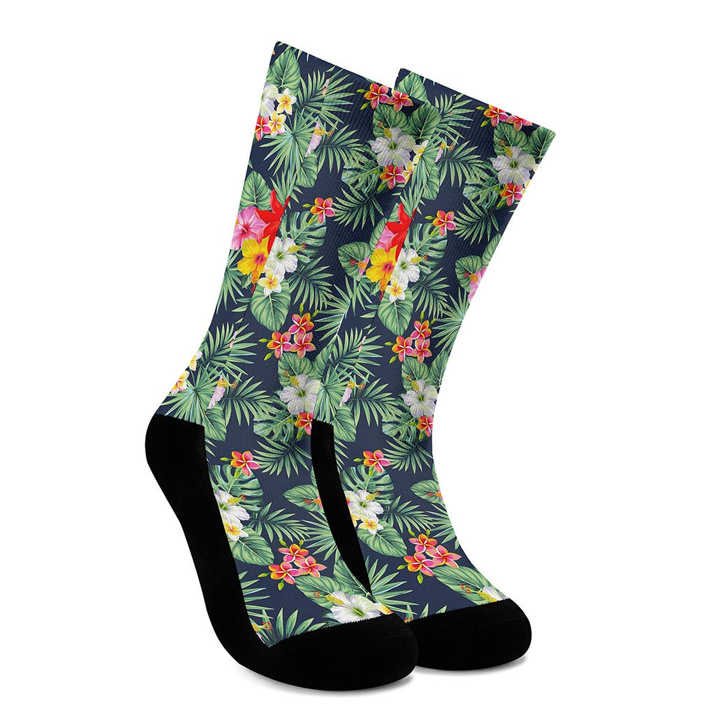 Summer Tropical Hawaii Pattern Print Crew Socks