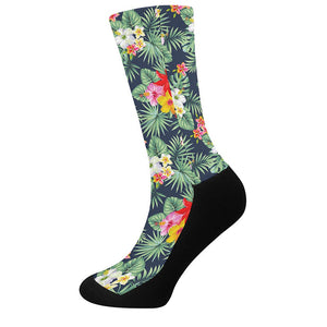 Summer Tropical Hawaii Pattern Print Crew Socks