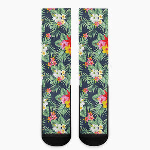 Summer Tropical Hawaii Pattern Print Crew Socks