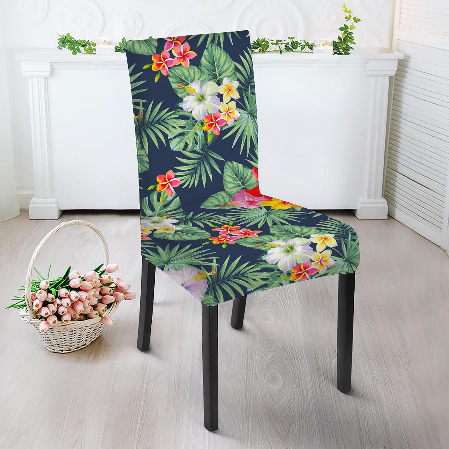 Summer Tropical Hawaii Pattern Print Dining Chair Slipcover